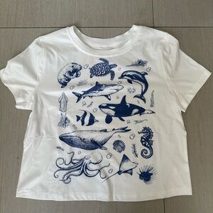 White Ocean Life Graphic Tee